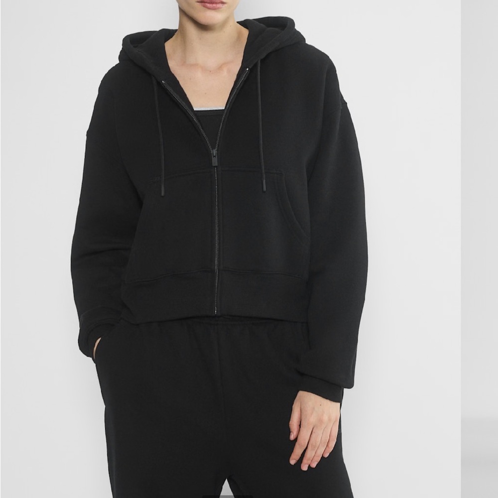 Aritzia Cozy Sweat fleece Boyfriend Boxy Zip Hopdie